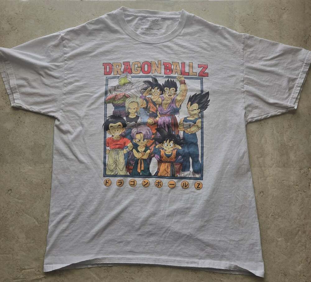 Toei Animation Dragon Ball Z T-Shirt Size XXL White Anime Graphic Tee